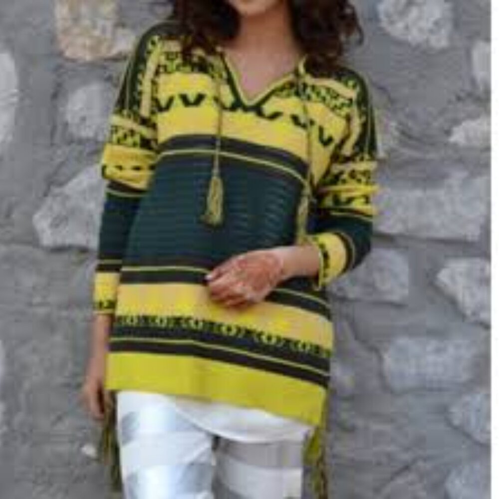 Scotch & Soda Green Yellow Sparkle Knit Sweater - Women's Size M